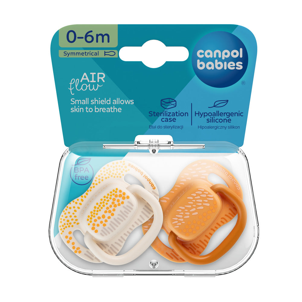 Canpol Babies Suzeta simetrica din silicon 0-6m Mountains 2 Pcs 34/930_Yel [ps:030eef12-a90b-44d3-97ae-52908ee51f26]