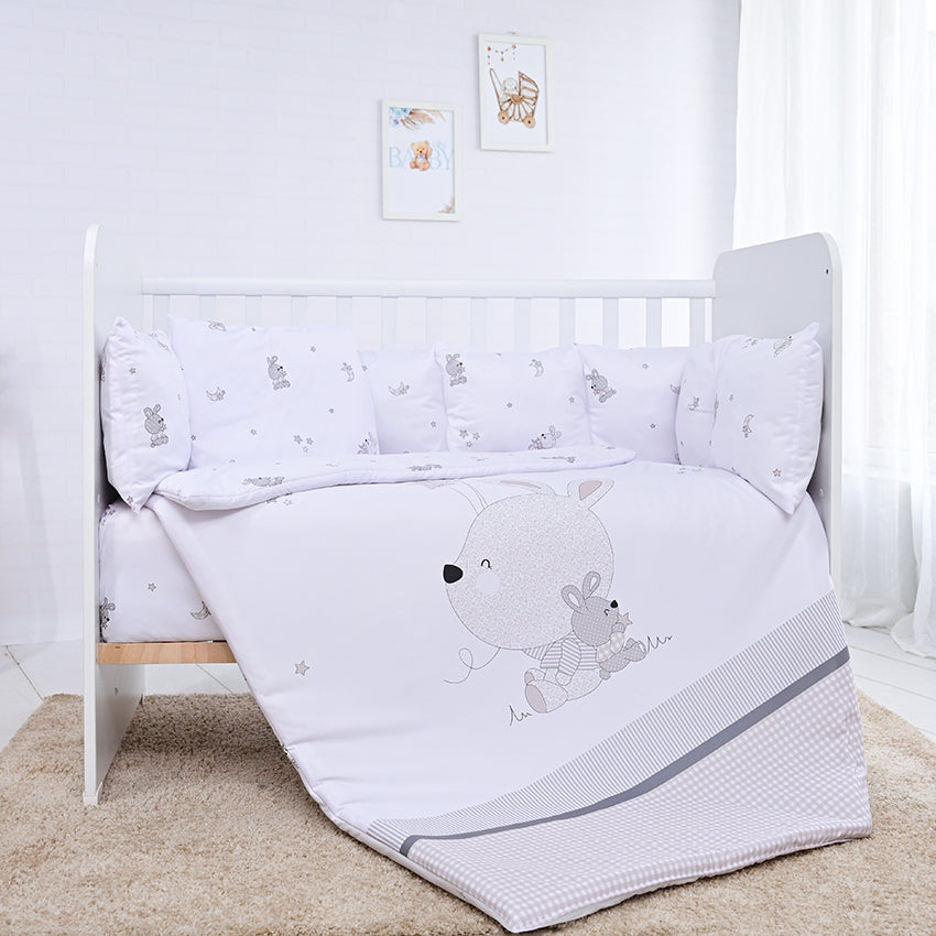 Set Lenjerie Pat 7 Piese Lorelli Lily Grey Train - Bumbac - Little Rabbits Grey [ps:5d1b4019-e052-49cb-a4d3-73f285710bfc]