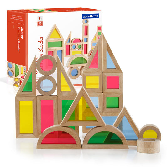 Junior Rainbow Blocks Guidecraft - Set 20 Piese Colorate - 40 [ps:cf895678-0361-4467-85e0-d9268e128b9a]