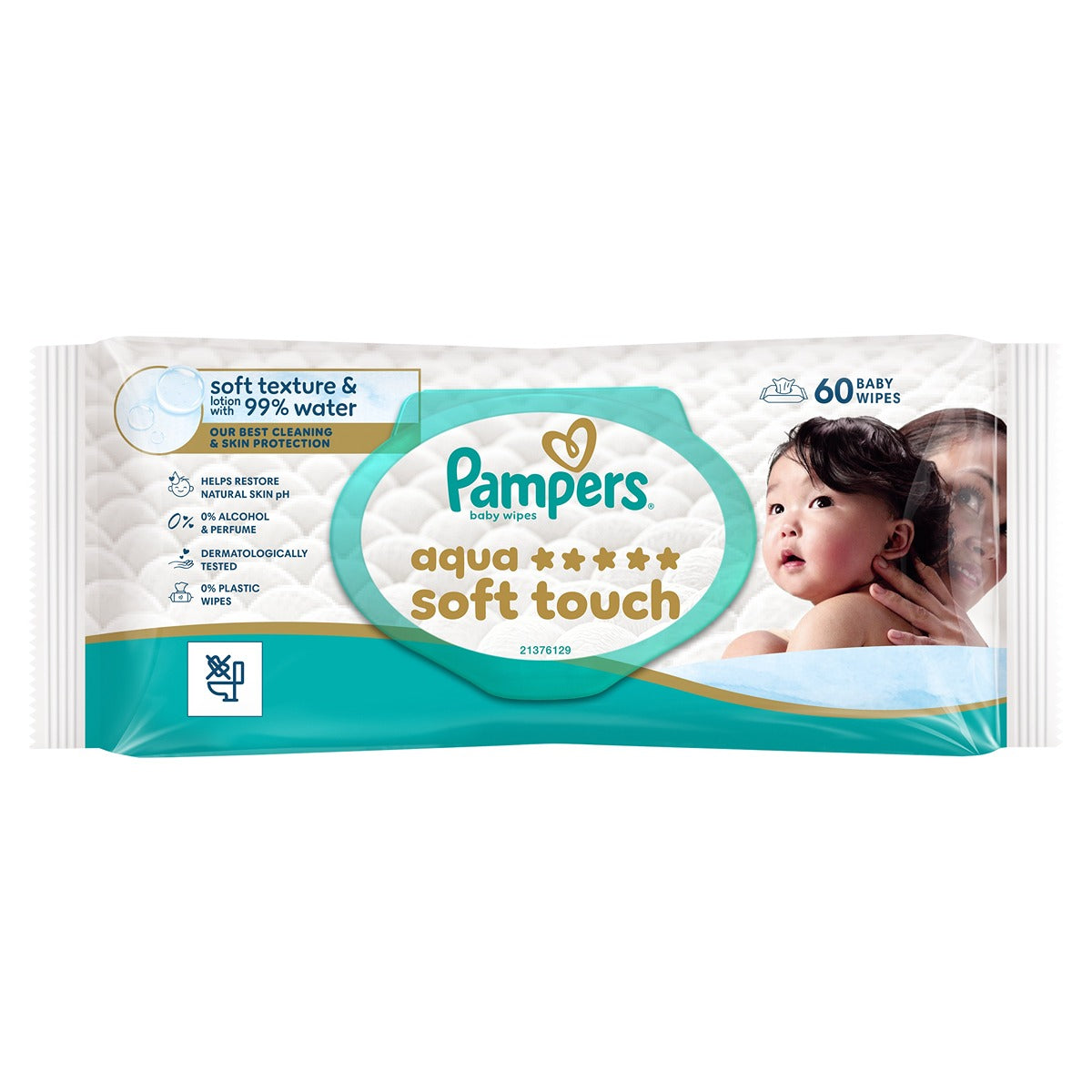 PAMPERS Aqua Soft Touch, servetele umede, textura moale, - Default Title [ps:ad420f8a-d78b-4c9e-8d00-675519b76d11]