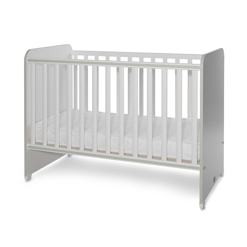 Pătuț Bebe Lorelli Sweet Dream, 60x120 cm, White Stone Grey - White Milky Green [ps:110bb548-d596-4ac5-84b1-8a4ef960b3e5]
