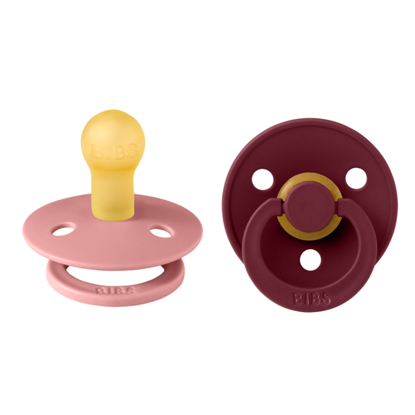 Set 2 Suzete BIBS Colour Latex, Tetina Simetrică, 0 luni - Dusty Pink/Elderberry [ps:8a26c80a-2d7f-4aab-9b61-e4cd21678dff]