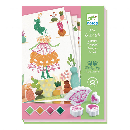 Joc creativ cu stampile Fete flori, Djeco [ps:fddd6cd8-2d31-443c-b7ac-5bc069af049c]