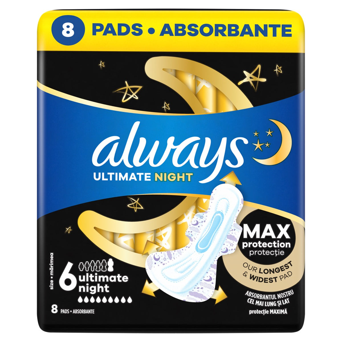 ALWAYS Ultimate Night, absorbante igienice, marimea 6, 8 buc [ps:7410a582-e292-4900-b51a-22060cf0d688]