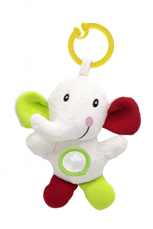 Jucarie cu vibratii pentru bebelusi BabyJem, Elefantel din plus, 6 luni+ (Culoare: Rosu/Verde) [ps:74e93e65-6ba9-44a8-a66b-5d3ec7143471]