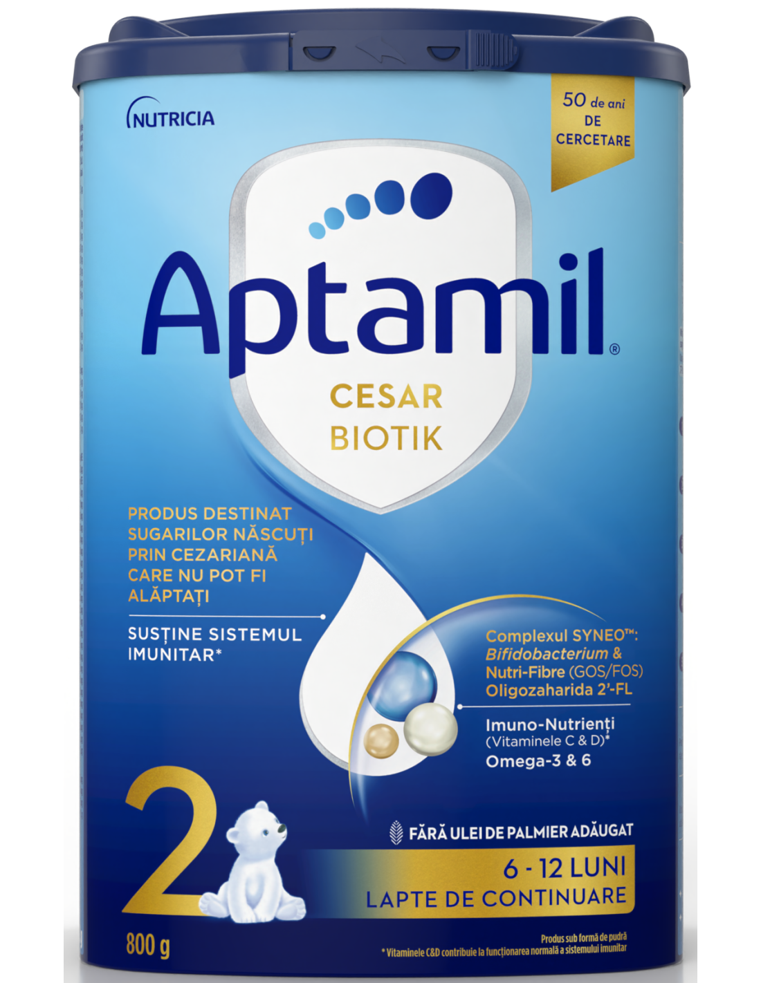 APTAMIL Cesar Biotik 2, formula speciala lapte praf, 6-12 luni, lapte de continuare, 800 g [ps:850a7fb9-1e65-4e6f-b8c0-478ff5895f92]