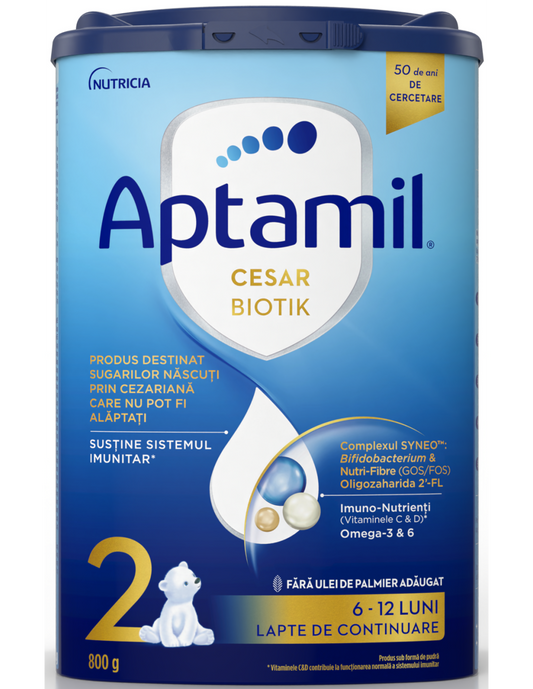 APTAMIL Cesar Biotik 2, formula speciala lapte praf, 6-12 luni, lapte de continuare, 800 g [ps:850a7fb9-1e65-4e6f-b8c0-478ff5895f92]