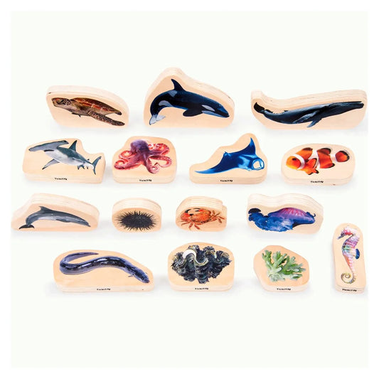 Blocuri Lemn Animale Marine Tickit, 15 piese | infant.ro - Default Title [ps:d58bbf0f-cb80-4f1b-936d-cacdbd9f7aff]