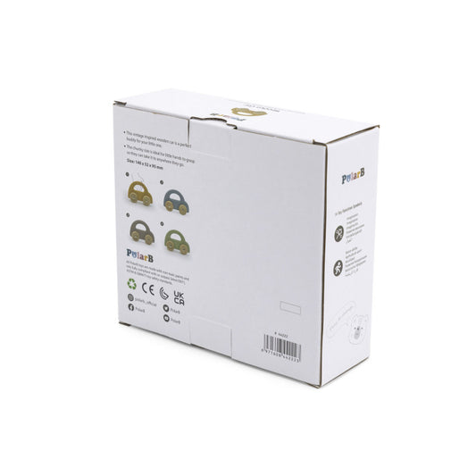 Masinuta din lemn galbena cu design vintage, PolarB Viga - Imagine 2