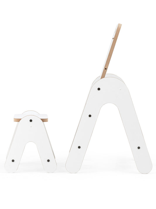 Masuta si tabla 2 in 1 cu scaunel MamaToyz Massam MDF - Imagine 5