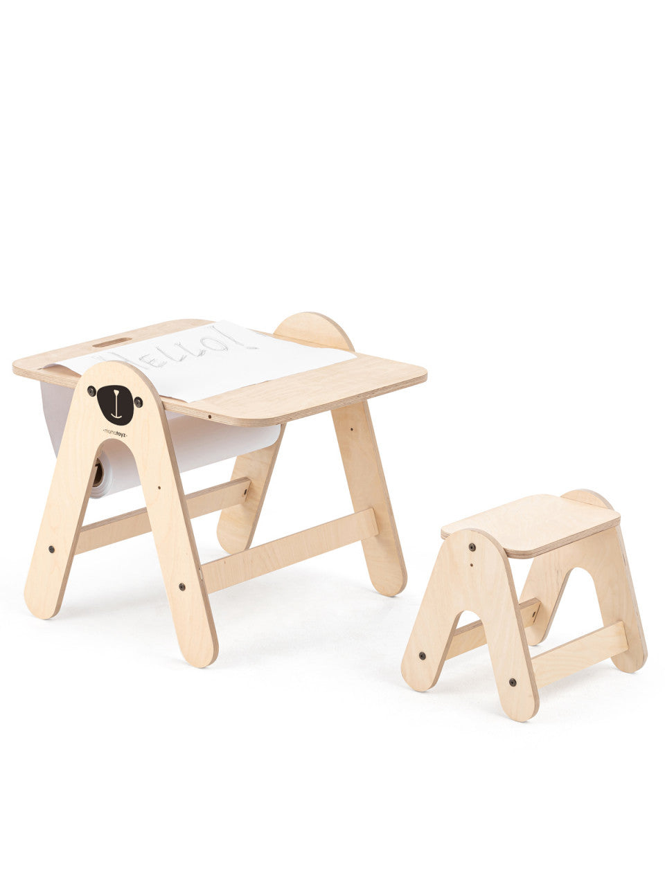Masuta si tabla 2 in 1 cu scaunel MamaToyz Massam, Ursulet - Imagine 11