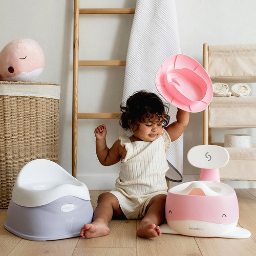 Olita pentru copii, Pottili, Skiddou, balenuta, cu capac, Keep pink, Roz