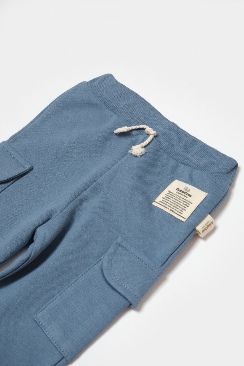 Pantaloni cu buzunare laterale, Two thread, 100%bumbac organic - , BabyCosy