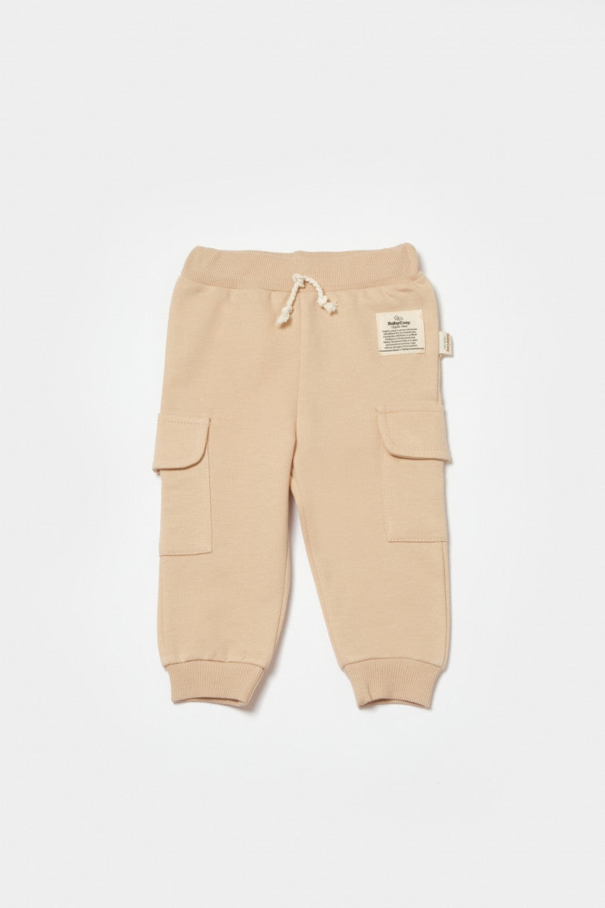 Pantaloni cu buzunare laterale, Two thread, 100%bumbac organic - , BabyCosy