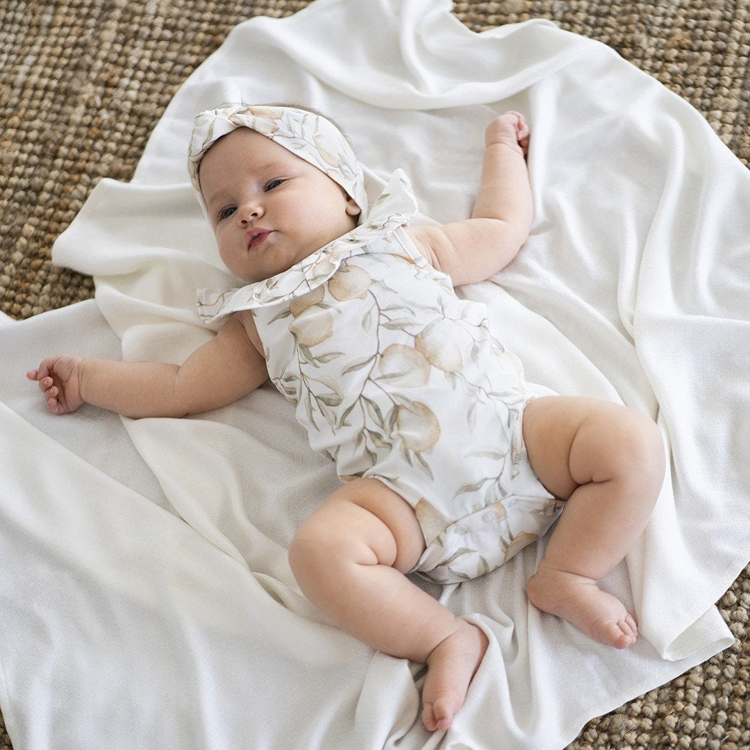 Paturica nou nascut Skiddou, 100% vascoza de bambus, Crem, 80x100cm