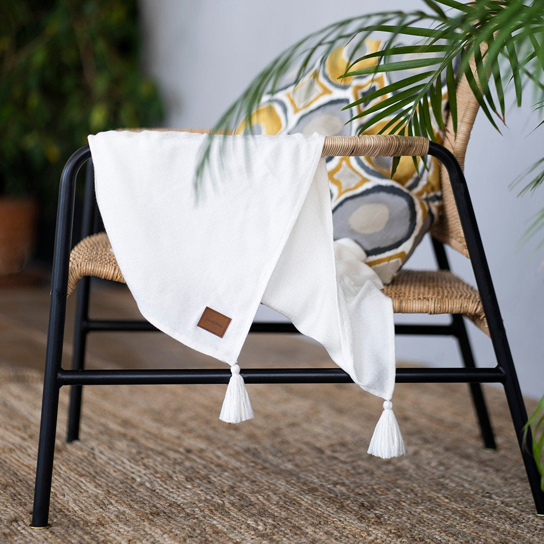 Paturica nou nascut Skiddou, 100% vascoza de bambus, Crem, 80x100cm