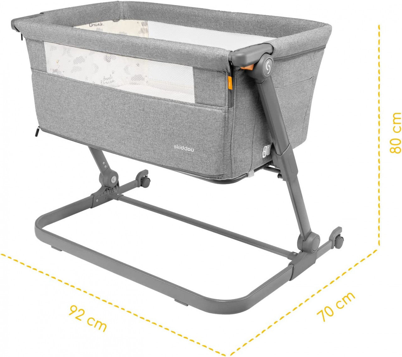 Patut 3 in 1 co-sleeping Skiddou Natt, Normandic Dream, Gri deschis