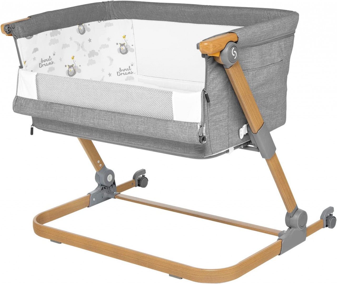 Patut 3 in 1 co-sleeping Skiddou Natt, Normandic Wood, Wood-gri