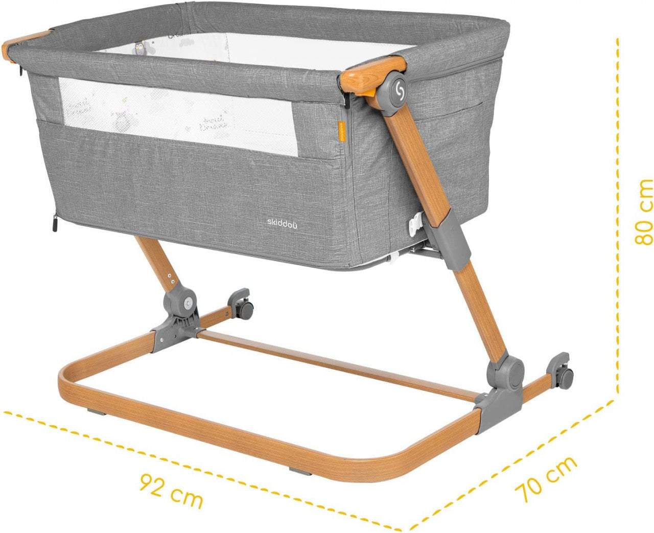 Patut 3 in 1 co-sleeping Skiddou Natt, Normandic Wood, Wood-gri