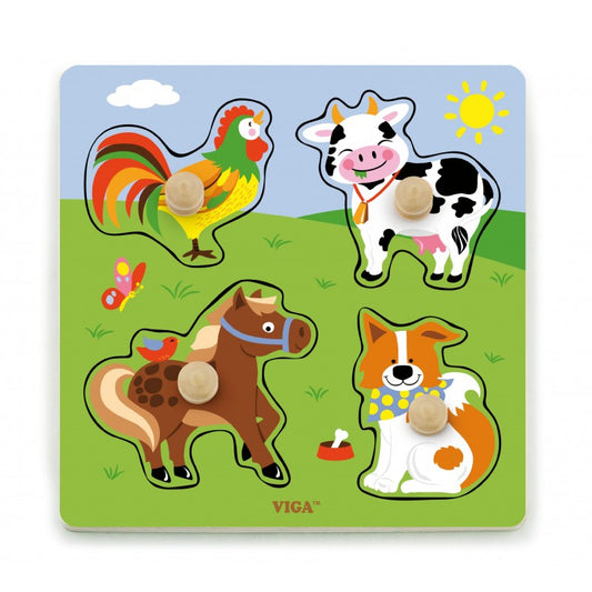 Puzzle cu manere - animale de la ferma - Imagine 4