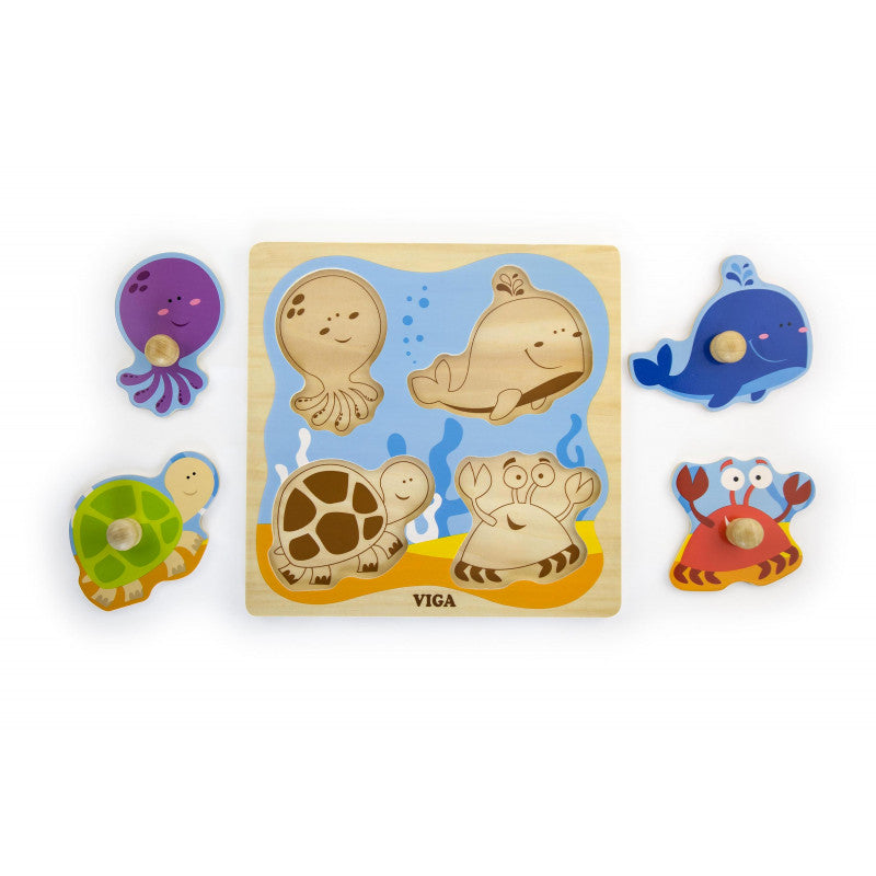 Puzzle cu manere Animale din ocean, Viga - Imagine 3