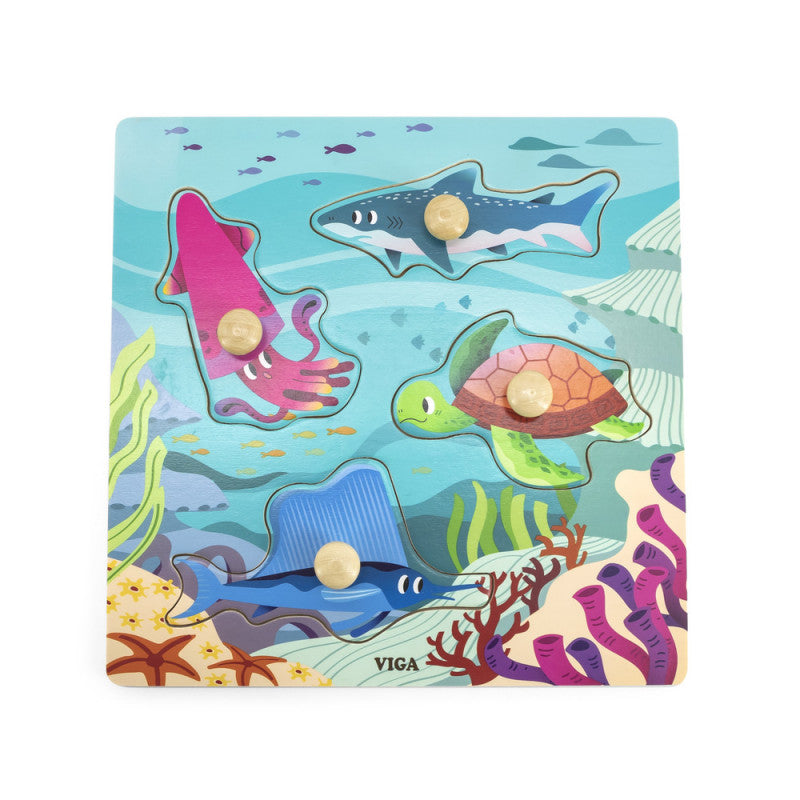 Puzzle cu manere - Animale marine in habitat, Viga - Imagine 3