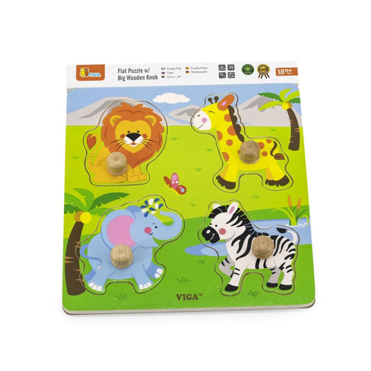 Puzzle cu manere - animale salbatice - Imagine 2