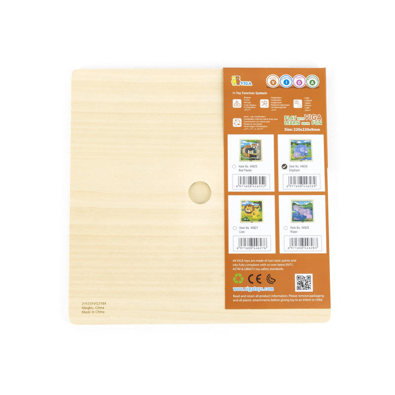 Puzzle din 9 piese mari Mama si puiul Elefant, Viga