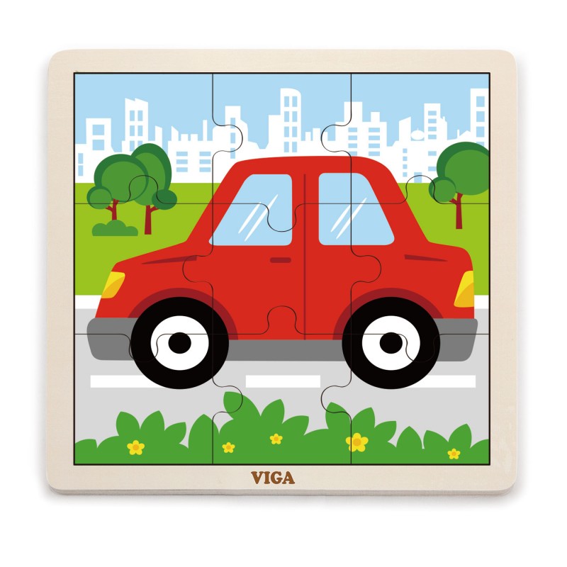 Puzzle din 9 piese mari - masina, Viga - Imagine 3