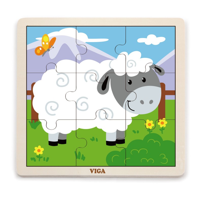 Puzzle din 9 piese mari - oaie, Viga - Imagine 3