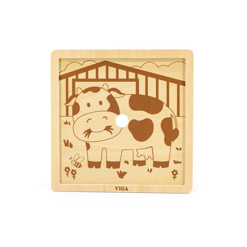 Puzzle din 9 piese mari - vaca, Viga - Imagine 2