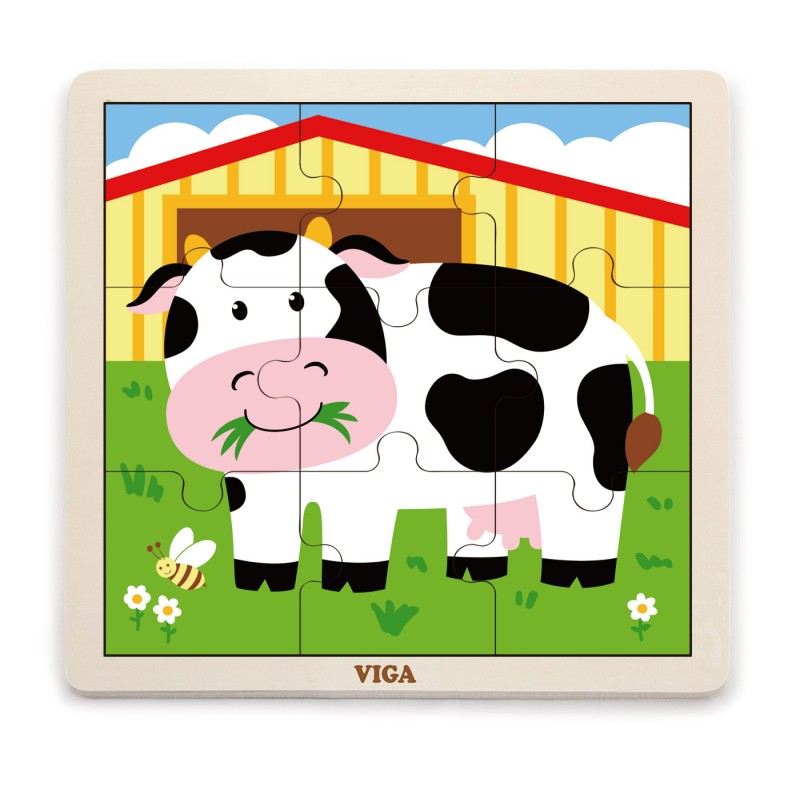 Puzzle din 9 piese mari - vaca, Viga - Imagine 3