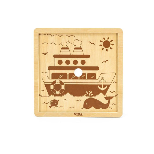 Puzzle din 9 piese mari - vapor, Viga - Imagine 2
