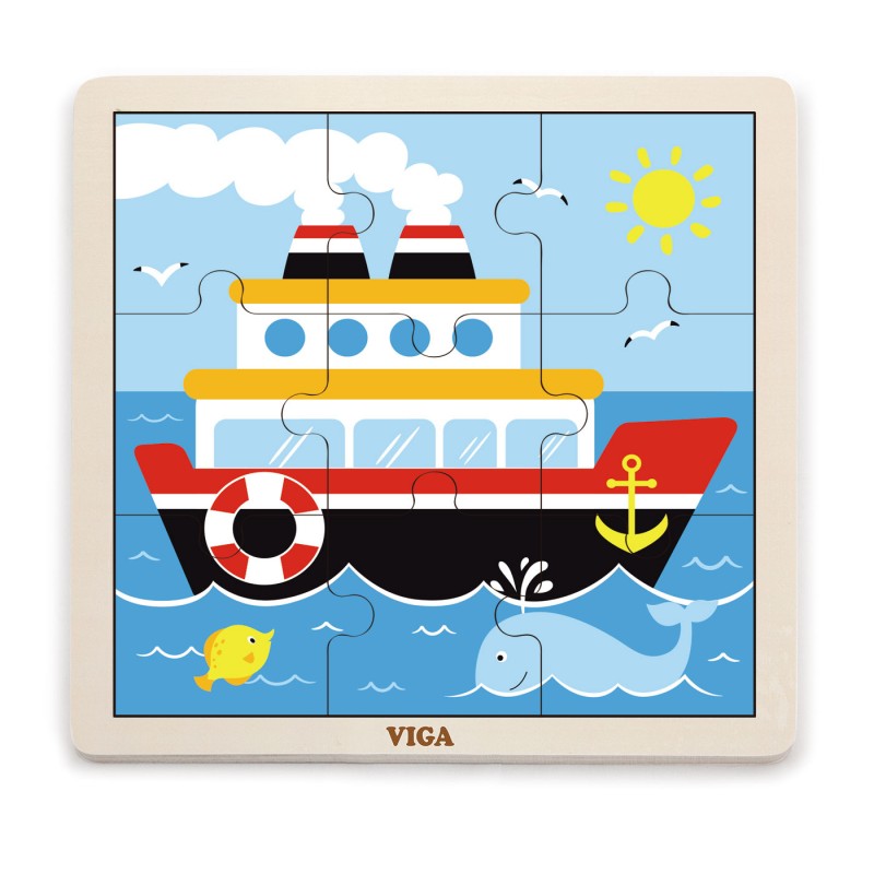 Puzzle din 9 piese mari - vapor, Viga - Imagine 3