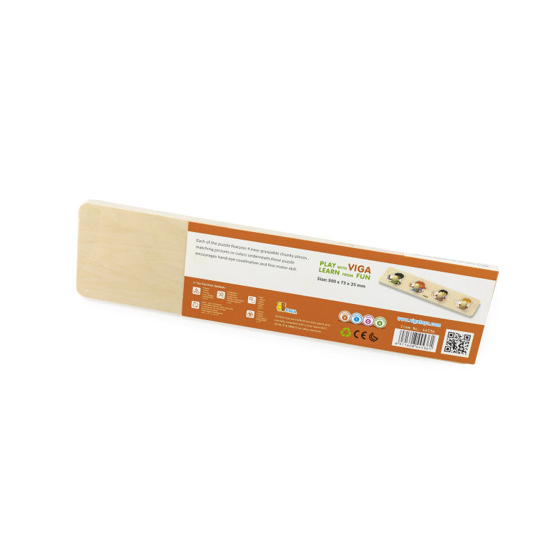 Puzzle Montessori cu maner, Culoarea pielii, Viga - Imagine 3
