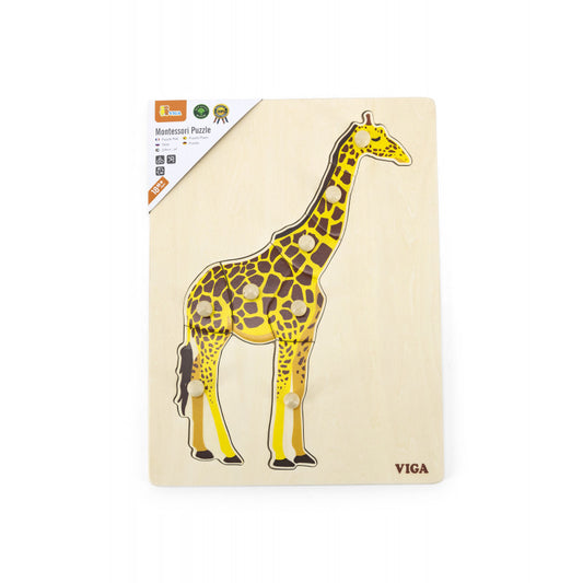 Puzzle Montessori, Girafa, Viga - Imagine 5