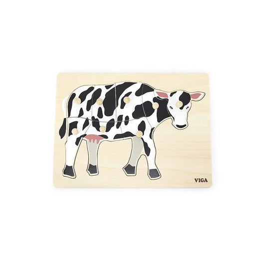 Puzzle Montessori, Vaca, Viga - Imagine 4