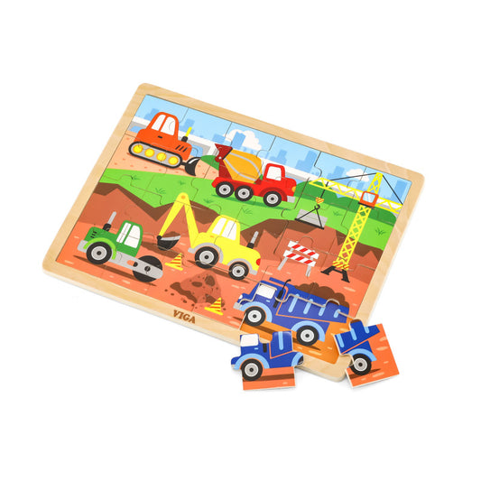 Puzzle Vehicule pentru constructii, 24 piese, Viga - Imagine 2