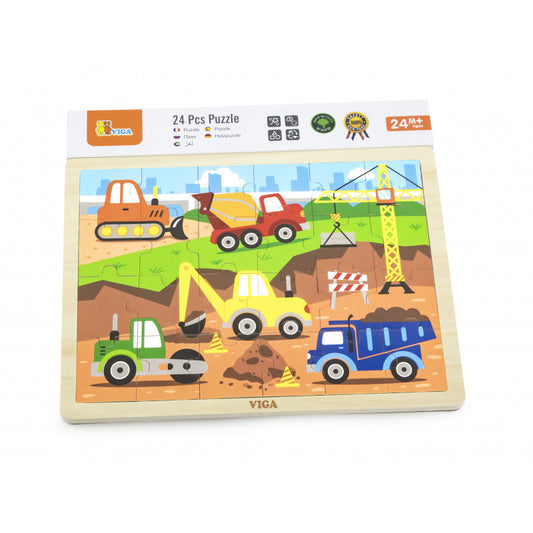 Puzzle Vehicule pentru constructii, 24 piese, Viga - Imagine 4