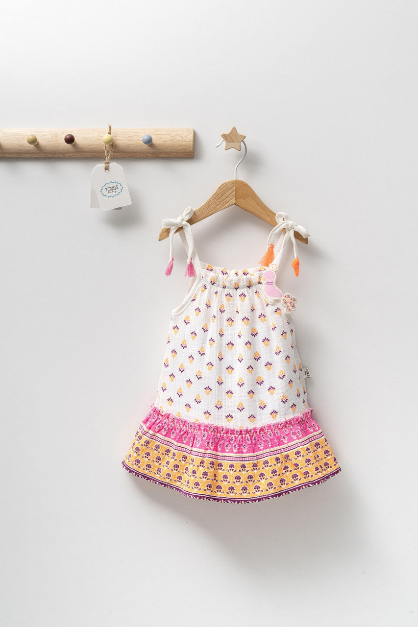 Rochita de vara din muselina pentru fetite Natural, Tongs baby