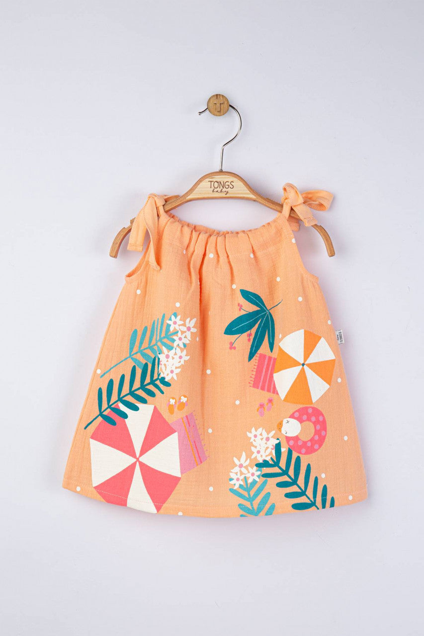 Rochita de vara din muselina pentru fetite Natural, Tongs baby