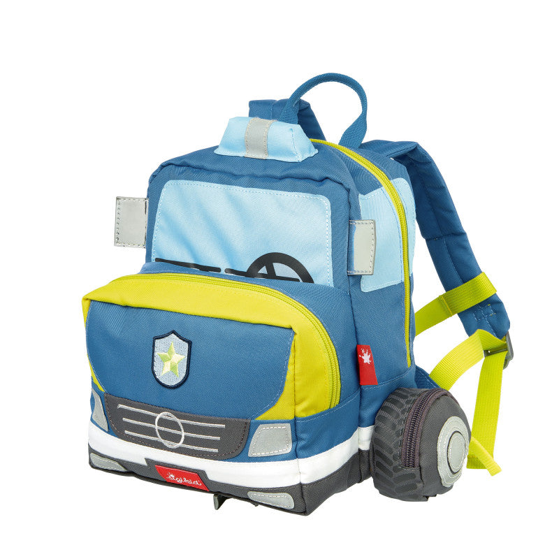 Rucsac pentru copii Masina de politie cu roti si detalii 3D, Sigikid