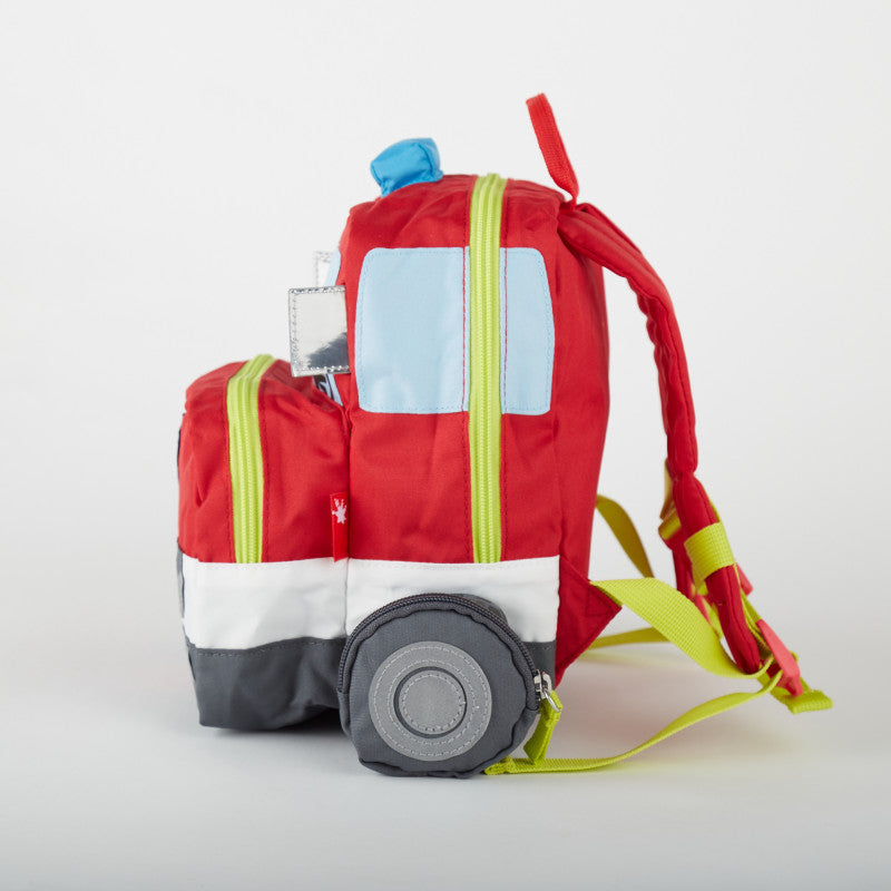 Rucsac pentru copii Masina de pompieri cu roti si detalii 3D, Sigikid - Imagine 5