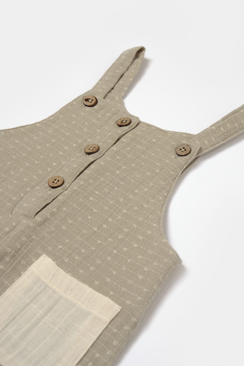 Salopeta cu bretele si buzunar, 100% bumbac - , BabyCosy