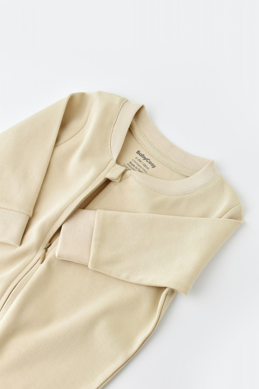 Salopeta cu fermoar cu maneca lunga si pantaloni lungi din 95%bumbac organic si 5% elastan - , BabyCosy