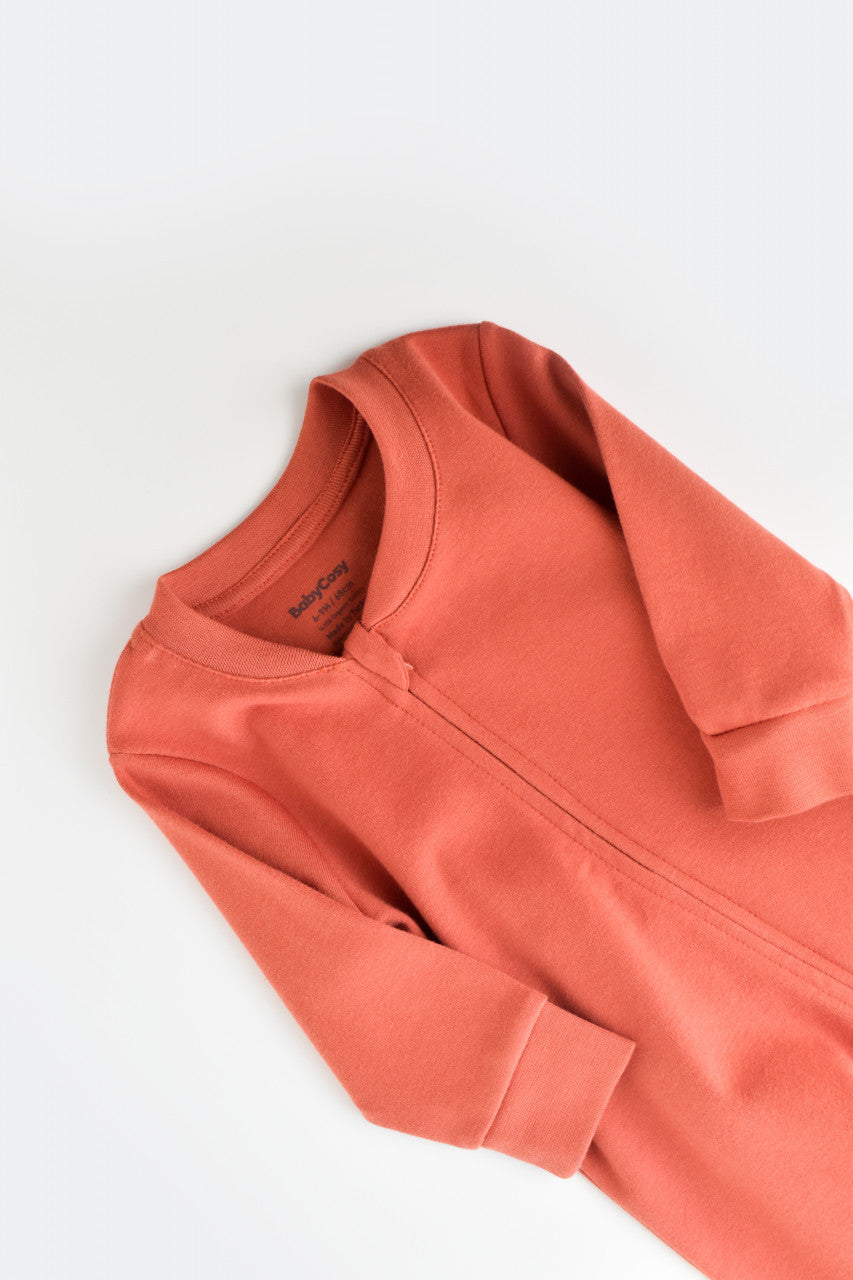 Salopeta cu fermoar cu maneca lunga si pantaloni lungi din 95%bumbac organic si 5% elastan - , BabyCosy