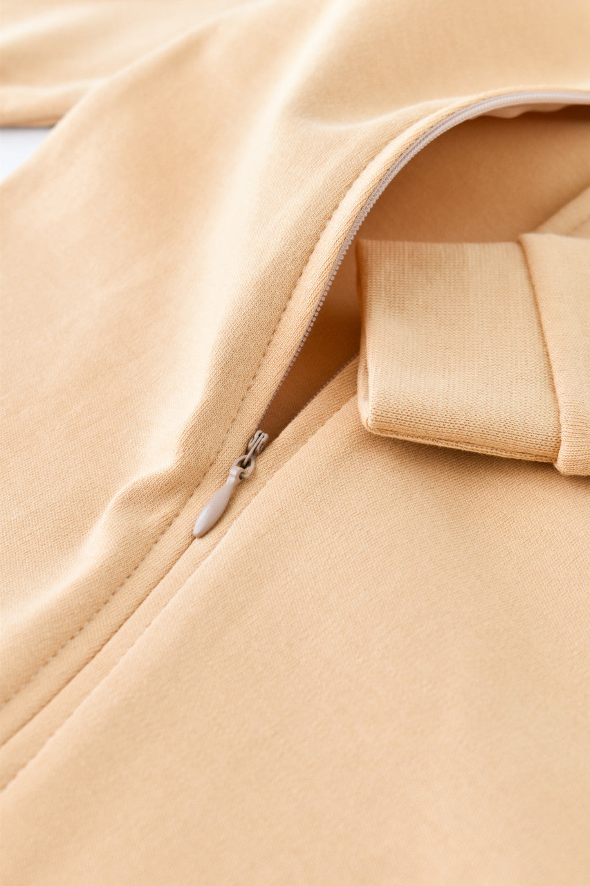 Salopeta cu fermoar cu maneca lunga si pantaloni lungi din 95%bumbac organic si 5% elastan - , BabyCosy