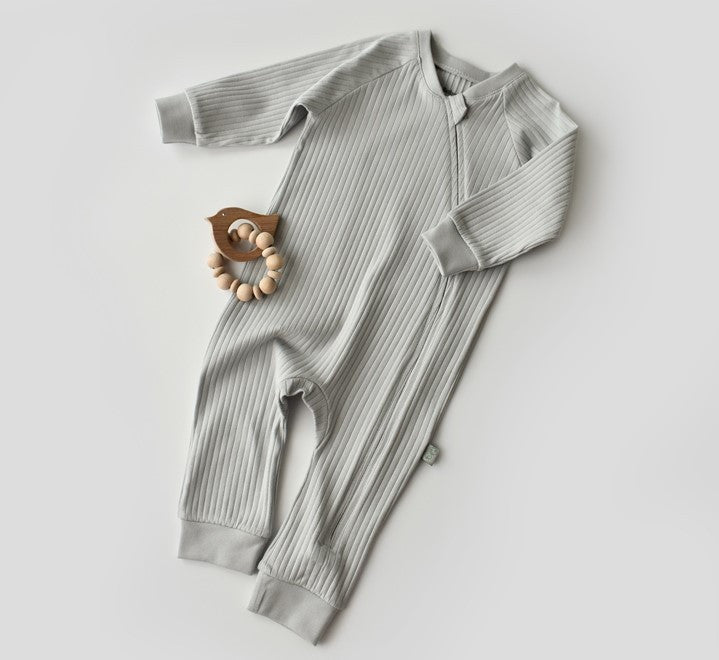 Salopeta cu fermoar cu maneca lunga si pantaloni lungi din 95%bumbac organic si 5% elastan - , BabyCosy
