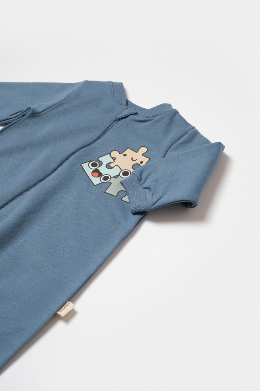 Salopeta cu fermoar, Two thread, BabyCosy, 100% bumbac organic,