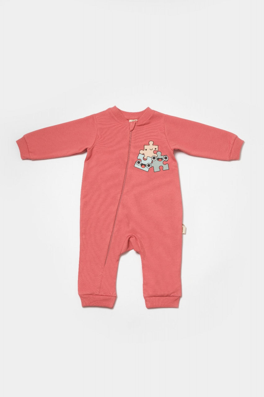 Salopeta cu fermoar, Two thread, BabyCosy, 100% bumbac organic,